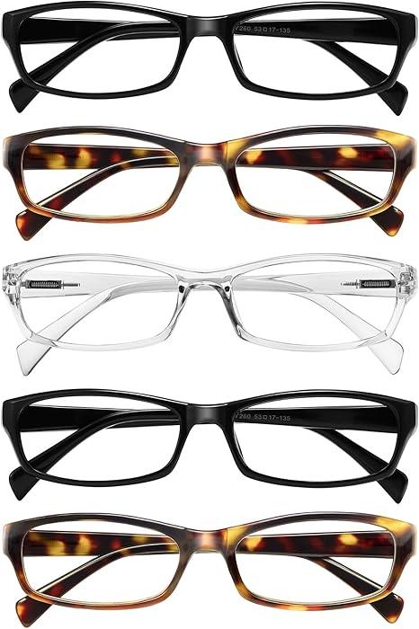 Gaoye Reading Glasses for Women, 6 pack Fashion Readers for Women Men Spring Hinge Eye Glasses, Blue Light Reading Glasses