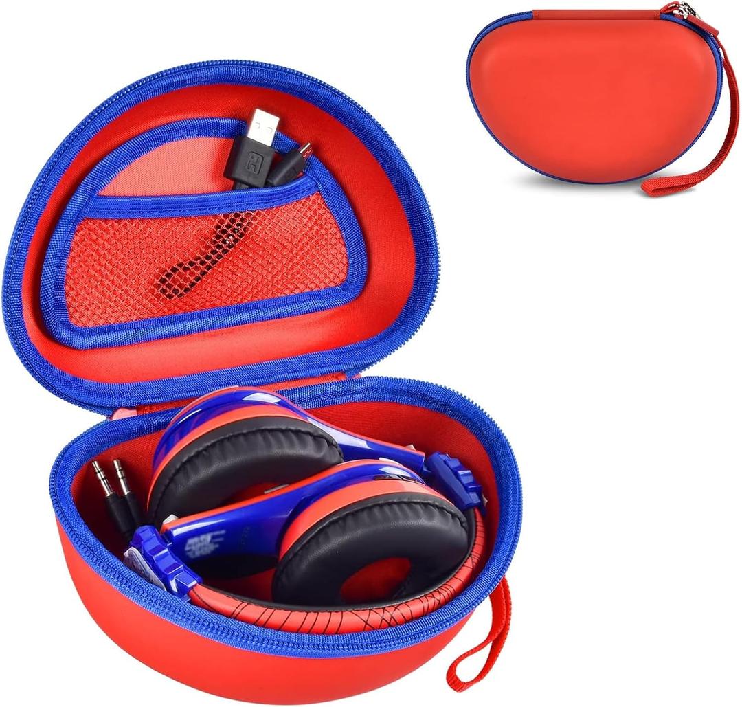 ANKHOH Case for eKids, for Beats Studio Pro, Solo3, Studio3, Solo2 Wireless Bluetooth Portable Headphones, Kids and Toddler Headband Storage Holder Bag Pouch (Box Only)-Red