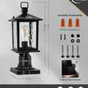 Dusk to Dawn Outdoor Post Light, Hardwired Oil-Rubbed Bronze Pole Lantern with Pier Mount Base, Water Ripple Glass, 17'' Waterproof Lamp Post Light Fixture for Driveway, Pathway, Yard