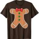 Gingerbread Man Shirt Adult Kids Men Women Cookie Costume T-Shirt, S