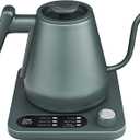 Gooseneck Electric Kettle, Custom Temperature Control,1200 W Fast Boil & 2H Auto Keep Warm, Real-time Temp Display, Precise Pouring, Pour Over Coffee Kettle & Tea Kettle, Stainlee Steel,Green