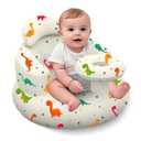 Inflatable Baby Seat with Tray, Blow up Infant Chair for Babies 3 Months and up, Comfortable Baby Floor Seats for Sitting Up, Built in Air Pump with Back Support Toddler Waterproof Sofa (Dinosaur)
