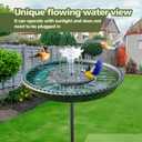 Bird Bath with Solar Powered Fountains for Hummingbirds, Stable Stylish Design with 5-Prong Base Stake Plastic Bird Bath for Outside Patio Yard Garden(Gift)