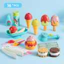 lalalark Color Changing Ice Cream Toy, Play Food for Toddlers, Pretend Toy for Role Play, Play Kitchen Accessories, Preschool Learning Gifts for Girls Boys Kids Toddlers 3+, child-size