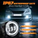 Upgrade LED Fog Light Assembly Fit For Toyota Camry(2007-2014),For Toyota Venza(2009-2016),6000K White Front Bumper LED Driving Lamps Assembly Driver and Passenger Side