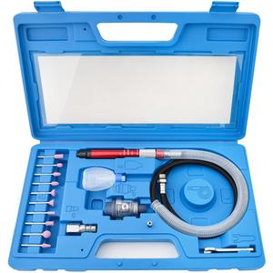 Gunpla 17pcs Micro Air Die Grinder Kit Pneumatic Pencil Die Grinder 1/8 and 3/32 Inch Collet Capacity High Speed Grinding Lightweight Compact Tool Kit for Cleaning Cutting Polishing Welding, 58000 RPM