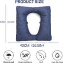 Bedside Commode Cushion - Washable 17" X 17" Thick Pad PU Cove Blue, normal