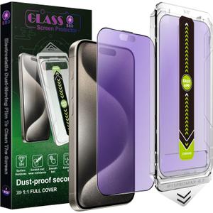 2 Pack Anti Blue Light Matte Screen Protector for iPhone 15 Pro Max (6.7-Inch),9H Tempered Glass,Anti-Glare,Full Coverage,Anti-Fingerprint,Auto Dust Removal,Bubble-Free