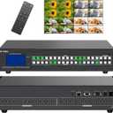 4K HDMI Matrix 16x16 w/Web & AUX Audio Output, MT-VIKI Matrix Switcher Support LAN/RS232/IR/APP Switch, Fit 2U Rackmount Rack (16 in 16 Out)