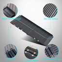 WHALEMOTOR Black Portable Wheelchair Ramp, 6FT No-sew Non-Slip Aluminum Wheelchair Ramp, Folding Portable Wheelchair Ramps for Home, Weight Capacity Up to 800LBS, Loading Dock Plates