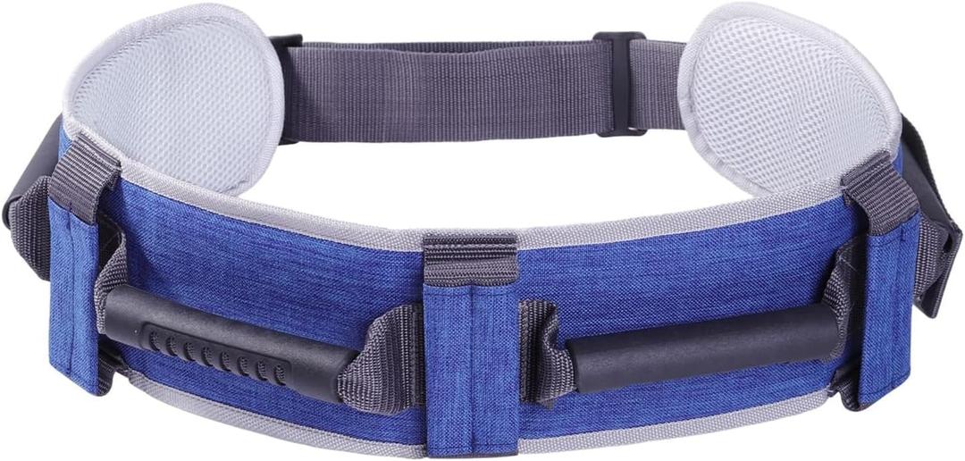 Gait Belts Transfer Belts for Seniors with 7 Handles，Standing &Walkig Belt for Physical Therapy，Gate Belt for Elderly Lift Belts with Quick Release Buckle (Blue)
