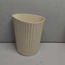 JiatuA Small Trash Can Plastic Wastebasket Round Garbage Container Bin for Bathroom, Kitchen, Bedroom, Home Office, College Dorm, Beige