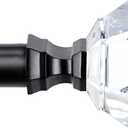 TONIAL Curtain Rods 32 to 58 Inch(2.6-4.8ft), Telescoping Splicing 3/ 4 Single Rods for Windows 20 to 53 Inch(1.7-4.4ft) Decorative Drapery Rod with Translucent Diamond Finial, Luxury Gold