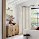 Extra Wide Pinch Pleat 100 x 102 Inch Linen Curtains for Living Room Cream Ivory Light Filtering Semi Sheer Pleated Curtains for Patio Glass Sliding Door Dining Bedroom Large Window 100x102 1 Panel (Natural)