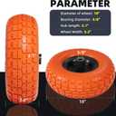 UPGRADED4.10 3.50-4 Tire and Wheel, 10 Inch Flat Free Tires 4 Pack with 5/8 Axle Bore Hole and Double Sealed Bearings, for Dolly Tires/Hand Truck/Dump Cart, 101