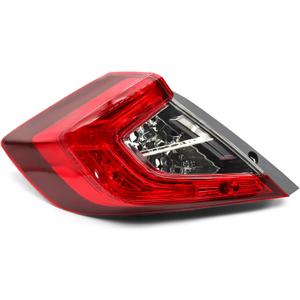 Nakkaa Outer Tail Light Halogen Left Side Compatible with Civic Sedan 2016-2020 w/o Bulb Tail Lamp 33550-TBA-A01 HO2804110