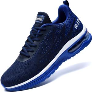 AUPERF Men's Air Running Shoes Lightweight Breathable Workout Footwear Walking Sports Tennis Sneaker (10.5, Navy Blue)