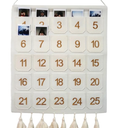 Photo Advent Calendar with Pockets, Christmas Calendar Countdown, Embroider Numbers Felt Photo Advent Calendar w/ 25 Small Pockets, Advent Calendars for Holiday Tradition (Gold)