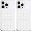 Anteel 2 Pack Silicone Suction Phone Case Adhesive Mount, Upgraded Thickened and Enhanced Suction Power Sticky Phone Grip, Hands-Free Sticky Phone Holder, 2.28"x3.46" (Translucent)