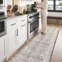 DEXI Kitchen Floor Mats Cushioned Anti Fatigue Runner Rug 23x86 Grey Floral
