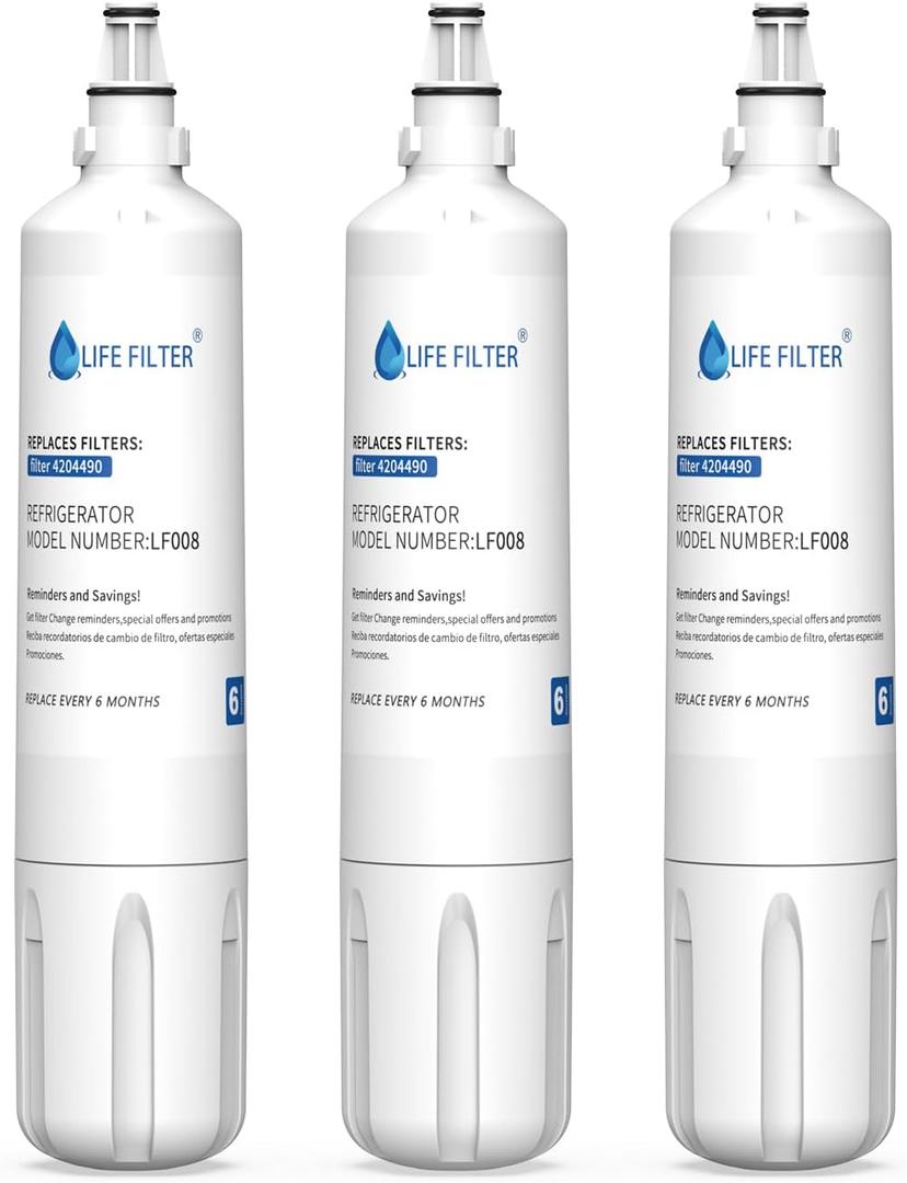 Lifefilter Water Filter Replacement for Sub-Zero 4204490, 4290510, 9030868 Refrigerator Water Filter, 3 Pack
