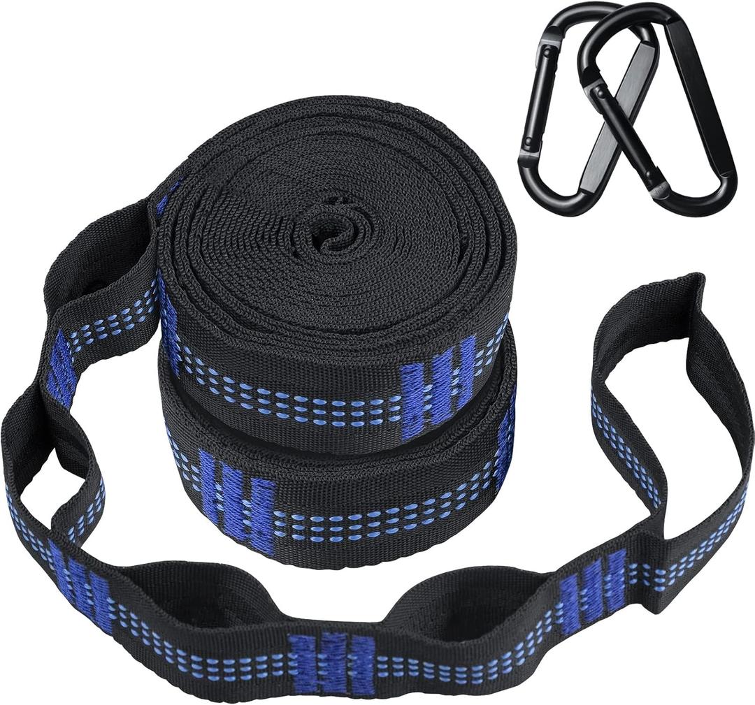 Hammock Straps – Camping Hammock Tree Straps Set, 20 ft Long Combined, 30+2 Loops, 2000 LBS Heavy Duty Strap for Hammock Suspension System Kit