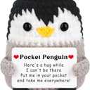 JoycuFF Penguin Gifts for Women, Handmade Positive Penguin Emotional Support Crochet, Birthday Gifts for Women Her Coworker Teacher Bestie