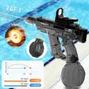 Electric Water Gun for Kids Adult 2 Pack, Automatic Squirt Pistol Guns with Large Capacity & 26-32FT Range, Rechargeable Watergun Toys for Pool, Beach, Backyard Summer Water Blaster Games