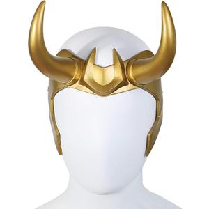 nezababy Superhero Horns Helmet Crown PVC Golden Headpiece Halloween Cosplay Costume Props Accessory for Adults