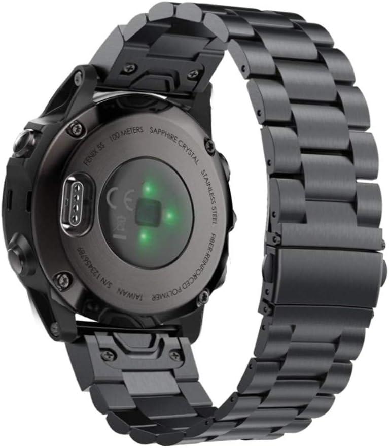 Abanen Stainless Steel Watch Bands for Garmin epix Pro 42mm / Fenix 8 43mm / Fenix 7S / 6S /5S, 20mm Quick Fit Metal Adjustable Replacement Wristband Strap for Garmin Descent MK2S / Instinct 2S (Black)