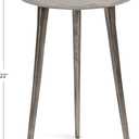 Kate and Laurel Alessia Modern Round Metal Side Table; 15 x 15 x 22; Silver; Decorative Glam Cast Aluminum End Table with Deckled Edge for Bedroom Nightstand or Living Room Accent