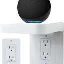 Outlet Shelf Holder Fit for Decorator Receptacle, Bathroom Decor Built-in Cable Management,Space Saving Homepod Mini,Google Home/Echo/Smart Speakers/Electric Toothbrush/Cell Phone (Decora)
