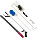 Medline Premium Hip Kit, Mobility Aids for Hip Surgery Recovery, 7-Pieces, 26" Grabber Reacher, Shoehorn, Sock-Aid, Dressing Stick, Shoelaces, Bath Sponge