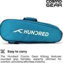 HUNDRED Cosmogear Badminton Kit-bag (Size: Large) | Double Zipper | Bag with Front Zipper Pocket | Material: Polyester| Padded Back Straps | Easy-Carry Handle, Teal- Black