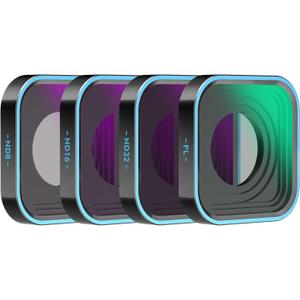 4 Pack ND Filters Kit ND8 ND16 ND32 + CPL Lens Filter Compatible with GoPro Hero 13/12/11/10/9 Black, Multi-Coated HD Optical Glass Neutral Density & Polarizer Filter Set for Action Cameras