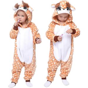 EASUIT Kids Cartoon Animal Onesie Jumpsuit Plush Suit Halloween Christmas Birthday Party Unisex For Girls Boys (Orange)