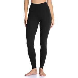 Colorfulkoala Women's High Waisted Tummy Control Workout Leggings Ultra Soft Yoga Pants (Large, Black)