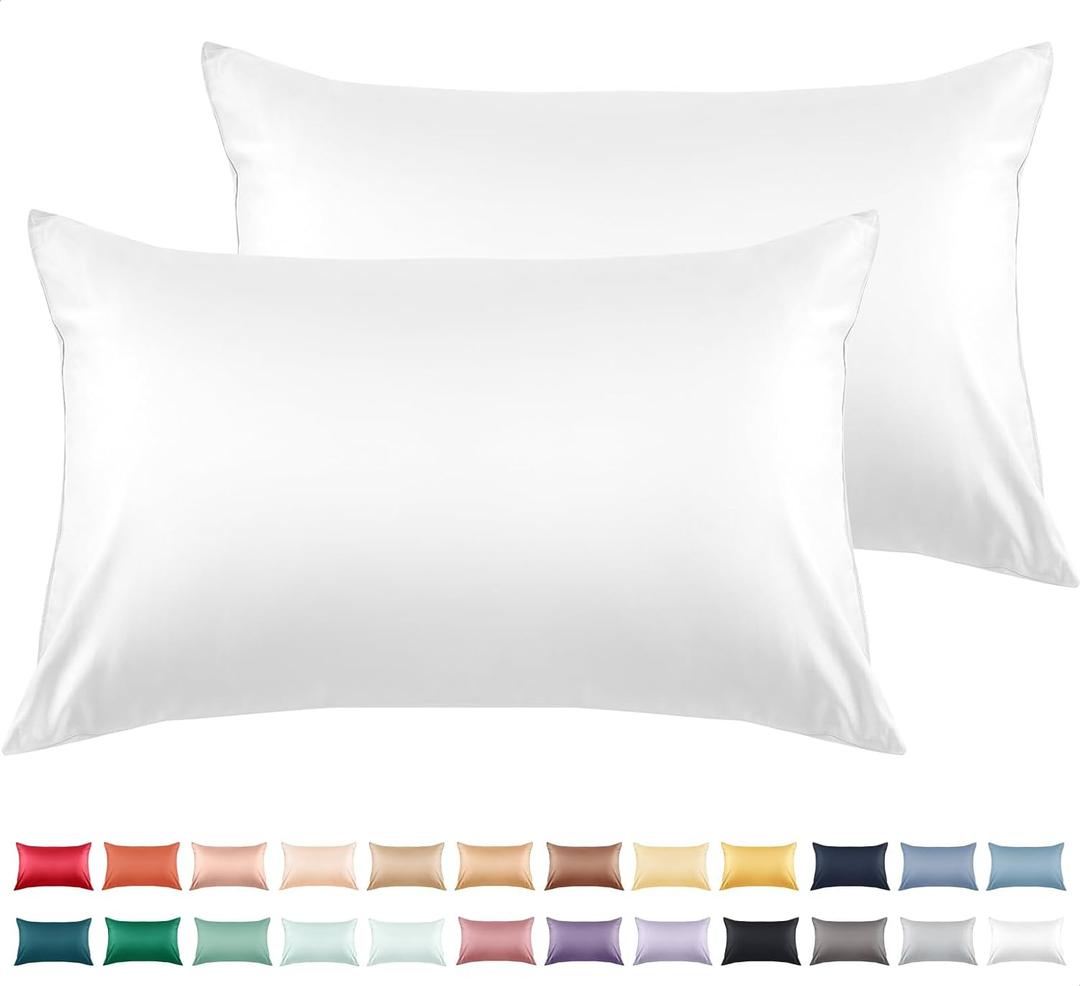 Warmstar Cotton Pillow Cases Queen Size Set of 2, 600 Thread Count Pillowcases 20x30 Inches, Soft Long Staple Cotton Pillowcases Breathable with Envelope Closure,White