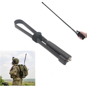 Foldable walkie-Talkie Antenna VHF/UHF Dual-Band SMA Female Flexible Hand-held Amateur Radio Antenna Compatible with Kenwood Compatible with Baofeng UV-5R Radio (Black*2, 18.1 inches |46 cm)