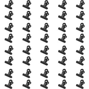 40 Pack Metal Clips 0.87 Inch Small Bull Binder Paper Clips for Picture Photo Crafts Food Bags Home Office Supplies(Black)
