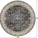 10ft Round Washable Rug - Large Area Rug for Living Room, Dining Room, Black Soft Farmhouse Bedroom Carpet with Geometric Floral Pattern, Modern Boho Dcor, Low Pile & Soft Stain Resistant