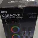 Karaoke Machine, Portable Bluetooth Speaker with 2 Wireless Karaoke Microphones, Karaoke Machine for Adults Kids with PA System,Stage Monitors Support TWS/TF/USB/AUX for Home Party Stage,Xmas Gifts (Black)