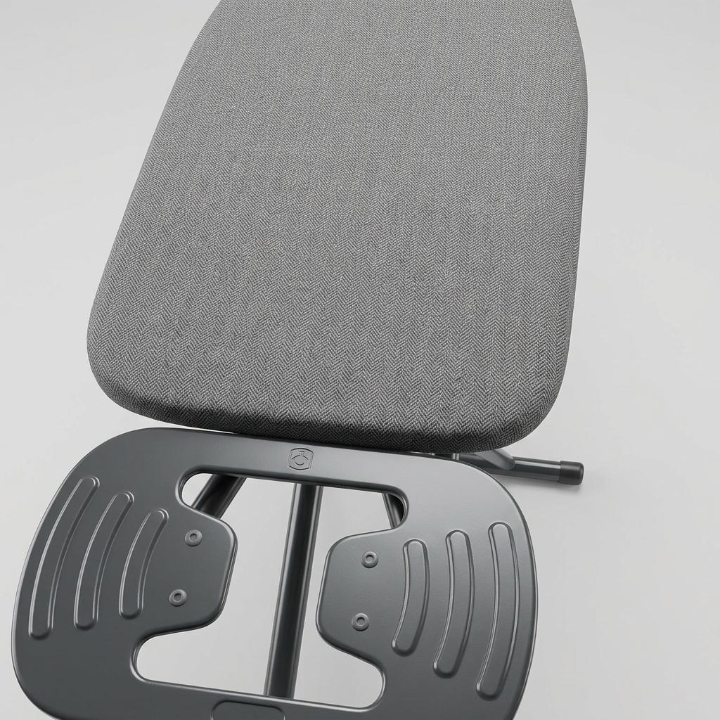 Folding Ironing Board with Grey Fabric Cover & Integrated Iron Rest