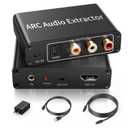 HDMI ARC Audio Extractor 4K@60Hz, 192KHz HDMI ARC Audio Adapter Converter Splitter to Optical TOSLINK SPDIF + RCA L/R+ Coaxial and Analog 3.5mm Stereo for Soundbar HDTV Speaker Amplifier Headphones