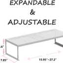 2 x Stackable Expandable Metal Shelf Organizer - Adjustable Wire Storage Rack with Holes for Kitchen, Bathroom, Cabinet, Office - Space Saving, Durable & Sturdy Design2PACKS/Medium/White