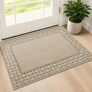 Dirt Trapper Door Mats 24x36in, Non-Slip Entryway Rugs, Beige