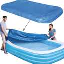 Rectangular Pool Cover,Inflatable Swimming Pool Cover, Pool Cover,Dust and Rainproof Home Pool Cover Fits 120"x72"x22" (305 cm x183 cm)(10ft x 6.6ft)