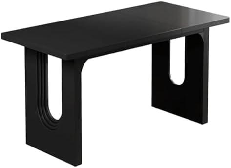 Amgalers Rectangle Dining Table, 6-8 Person Large Dinner Table, Double Pedestal MDF Table for Home & Commercial Use(Black)