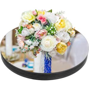 DIVINA VITAE 12Pcs Round Mirrors Centerpieces for Tables,7.87 Inch Acrylic Circle Mirrors Trays Plates for Centerpieces,Wedding Decorations, Baby Shower Party, Christmas Decorations, Wall Decor,2mm