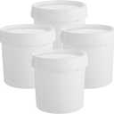 AKOLAFE 4 Pack Small Paint Bucket for Painting Pint Touch Up Paint Containers with Lids Empty Paint Cans Plastic Paint Storage Containers 1/2 Quart Paint Cans Hand Held Paint Pail for Leftover Paint